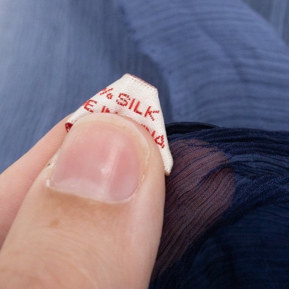 Vintage Silk Tie Dye Ombre Print Sheer Scarf Pink - Picture 12 of 13